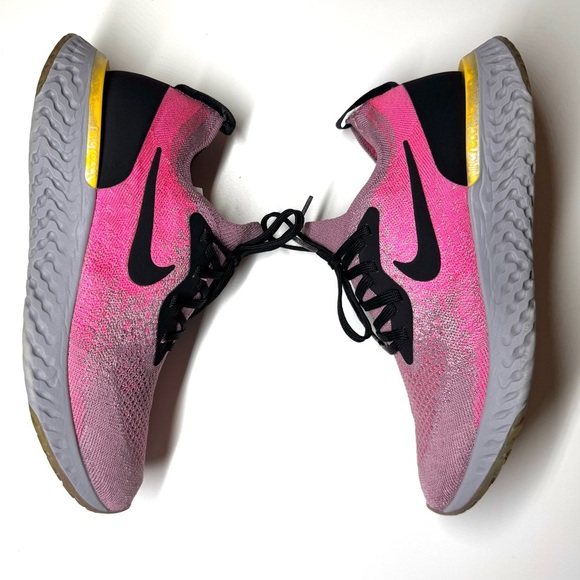 Nike Women’s Epic React Flyknit Running Shoes Plum Dust Pink Blast Size- 9 - Picture 8 of 9